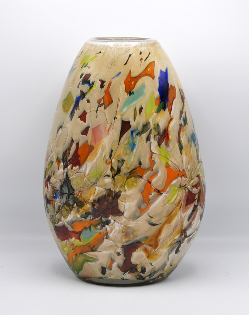 Loranto + Linea, vaas beige-multicolor, plat-hoog